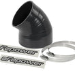 Load image into Gallery viewer, aFe Magnum FORCE CAI Univ. Silicone (4.125in to 3.5in ID / 49 Deg.) Elbow Reducing Coupler - Black - Main Product View
