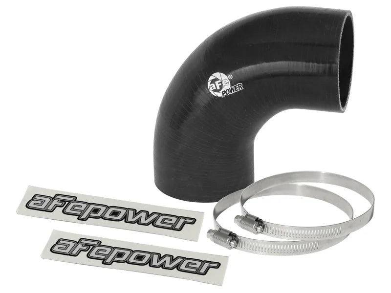 aFe Magnum FORCE CAI Univ. Silicone Coupling Kit (2.75in. ID / 3in. L) 90 Deg. Elbow Coupler - Black - Main Product View