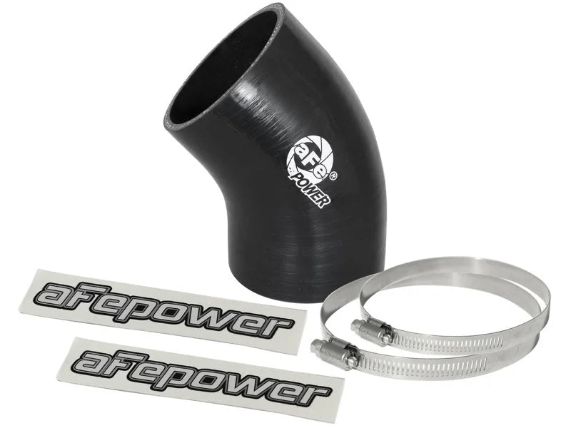 aFe Magnum FORCE CAI Univ. Silicone Coupling Kit (3in. ID / 6in. L / 45-Deg.) Elbow Coupler - Black - Main Product View