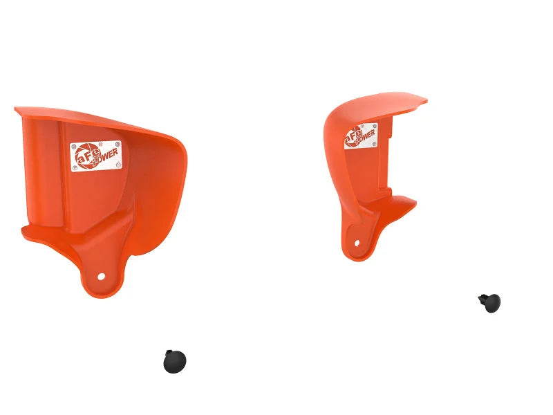 aFe Magnum FORCE Dynamic Air Scoop 15-18 BMW M3/15-20 M4 - Orange - Installation View