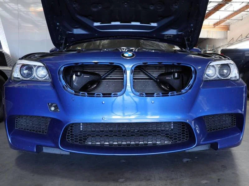 aFe Magnum FORCE Intake System Carbon Fiber Scoops BMW M5 (F10) 12-14 V8-4.4L (tt) - Side View