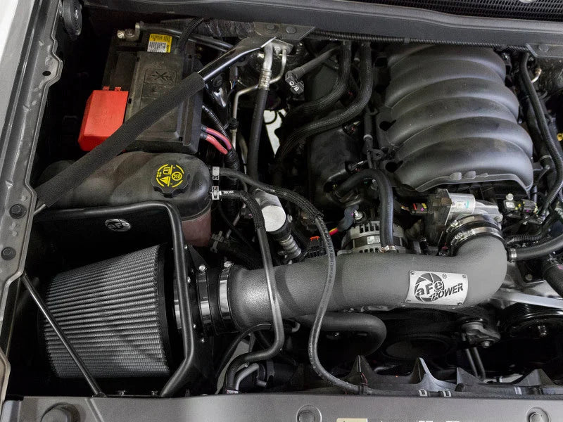 aFe Magnum FORCE Pro DRY S Stage-2 Intake 14-17 GM Silverado/Sierra 1500 5.3L/6.2L w/ Electric Fan - Side View