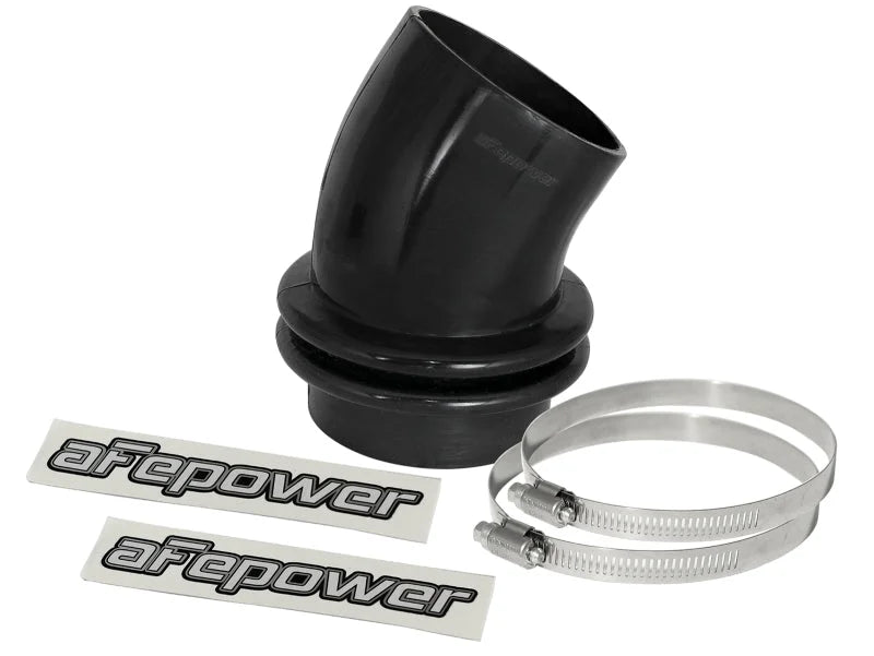 aFe Magnum FORCE Silicone Coupling Kit 3-1/2in ID x 30 Deg. Bellows Elbow - Black - Main Product View