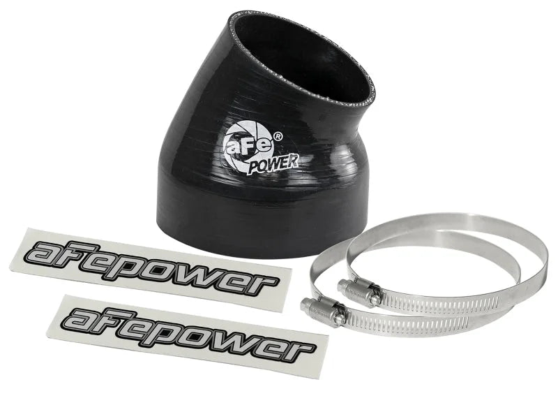 aFe Magnum FORCE Silicone Replacement Coupling Kit 4in ID x 30 Deg. Elbow Coupler - Black - Main Product View