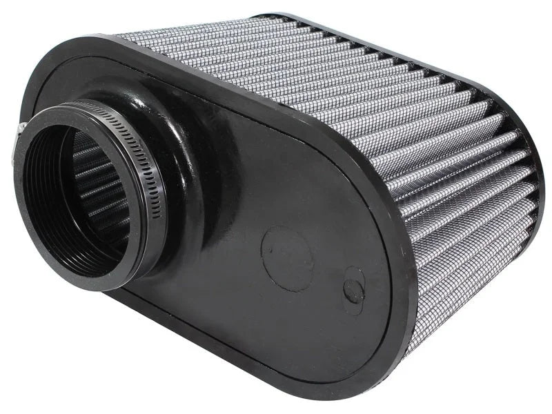 aFe MagnumFLOW Air Filter PDS A/F 3-1/4inF x (11x6)B x (9-1/2 x 4-1/2)T x 6H in - Side View