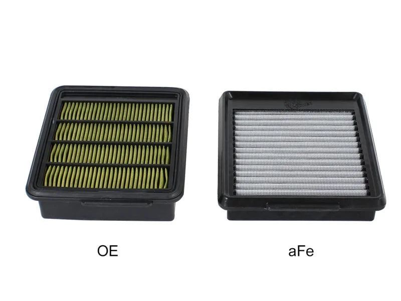 aFe MagnumFLOW Air Filters OEM Replacement Pro DRY S 09-15 Nissan GT-R V6 3.8L (tt) - Side View