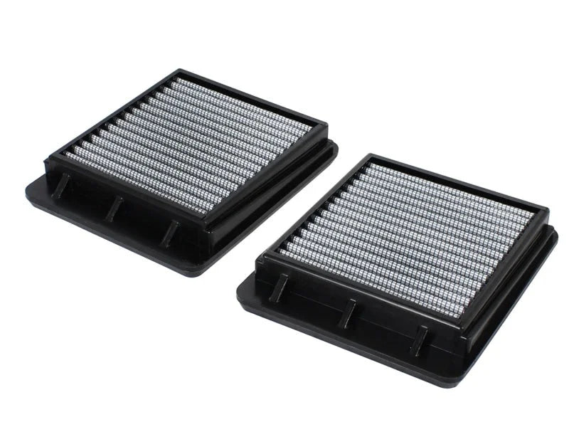 aFe MagnumFLOW Air Filters OEM Replacement Pro DRY S 09-15 Nissan GT-R V6 3.8L (tt) - Back View