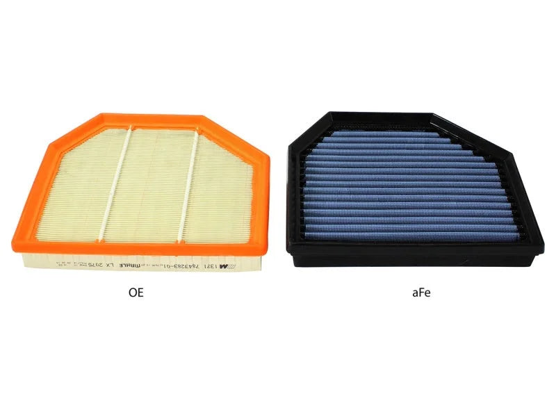 aFe MagnumFLOW OEM Replacement Air Filter PRO 5R 2015 BMW M3/M4 (F80/F82) 3.0L S55 (tt) Qty. 2 - Back View