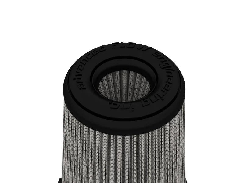 aFe MagnumFLOW Pro DRY S Air Filter 3-1/2in F x 5in B x 3-1/2in T x 6in H (Pair) - Side View