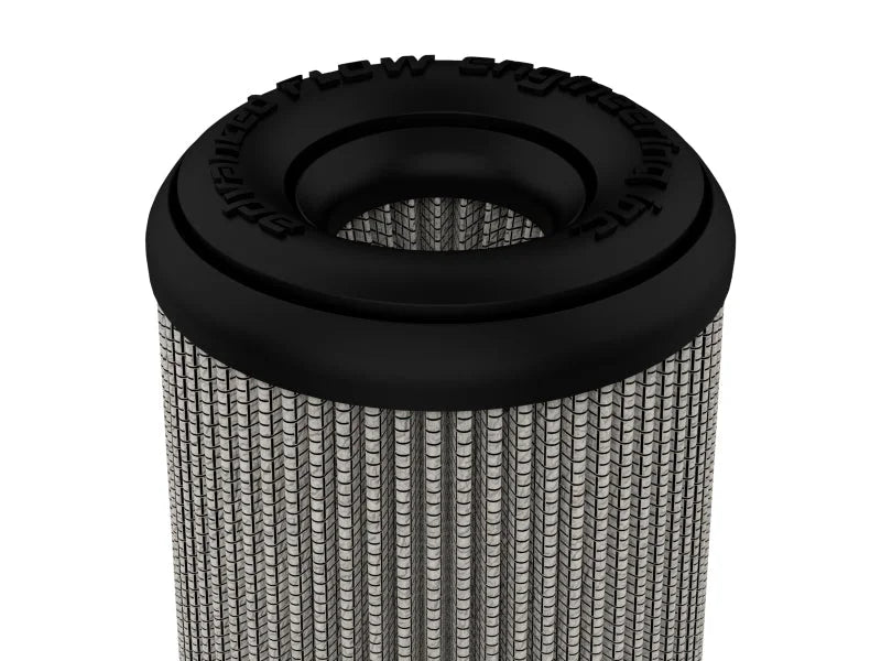 aFe MagnumFLOW Pro DRY S Universal Air Filter 4in F x 6in B x 4in T (Inv) x 8in H - Side View