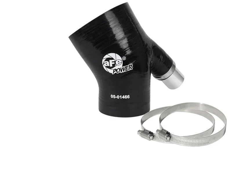 aFe MagnumFORCE Coupling Kit 3in ID x 2/14in x 35deg Elbow Reducing Coupler w. Vent - Black - Main Product View