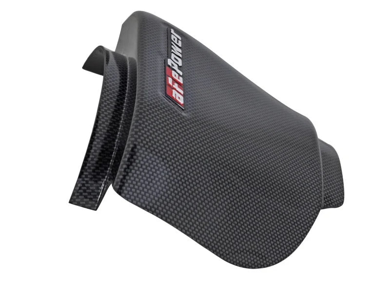 aFe MagnumFORCE Intake Rain Shield 15-16 Dodge Challenger SRT Hellcat 6.2L V8 (sc) - Carbon Finish - Back View