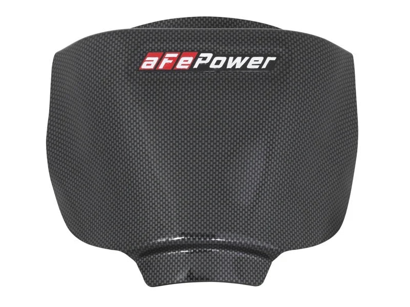 aFe MagnumFORCE Intake Rain Shield 15-16 Dodge Challenger SRT Hellcat 6.2L V8 (sc) - Carbon Finish - Installation View