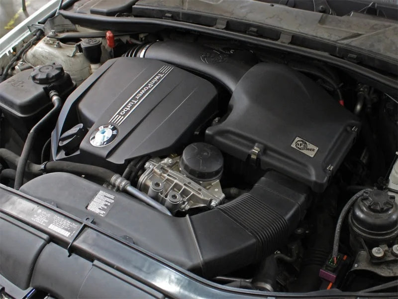 aFe MagnumFORCE Intake System Cover, Black, 11-13 BMW 335i/xi E9x 3.0L N55 (t) - Side View