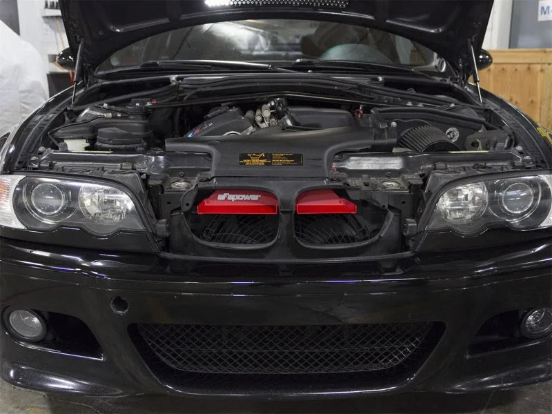 aFe MagnumFORCE Intakes Scoops AIS BMW 3-Series/ M3 (E46) 01-06 L6 - Matte Red - Side View