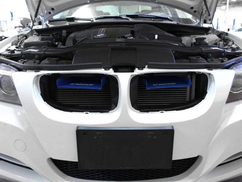 aFe MagnumFORCE Intakes Scoops AIS BMW 335i (E90/92/93) 07-13 L6-3.0L (Blue) - Side View