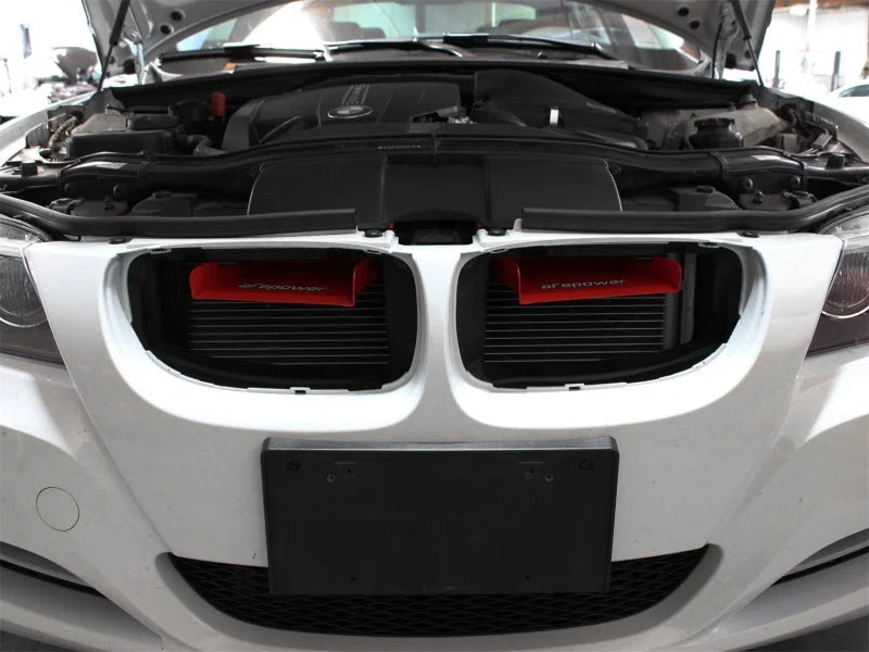 aFe MagnumFORCE Intakes Scoops AIS BMW 335i (E90/92/93) 07-13 L6-3.0L (Red) - Side View