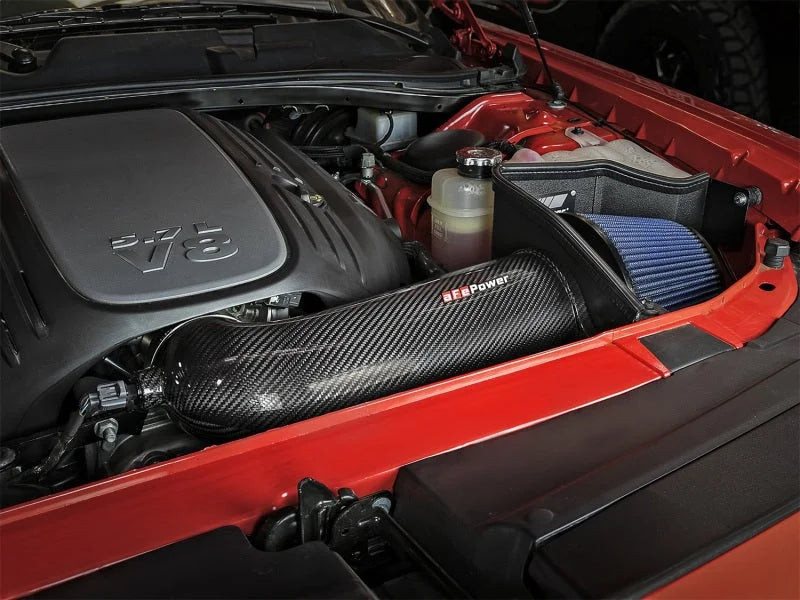 aFe MagnumFORCE Intakes Stage-2 P5R Carbon Fiber AIS 11-17 Dodge Challenger/Charger V8-5.7L Hemi - Back View