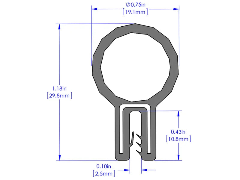 aFe MagnumFORCE Spare Parts Trim Seal Kit (1/16IN X 3/4IN) x 36IN L - Back View