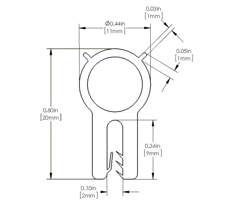 aFe MagnumFORCE Spare Parts Trim Seal Kit (1/16IN X 7/16IN) x 36IN L - Installation View