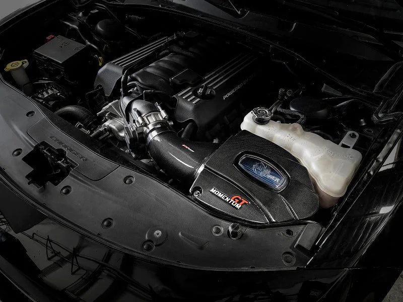 aFe Momentum Black Series Carbon Fiber Pro 5R Air Intake System 11-19 Dodge Charger SRT8 6.4L - Side View
