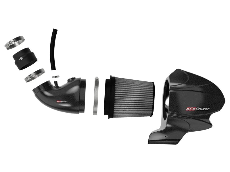 aFe Momentum Carbon Fiber CAIS w/ Pro Dry S Filter 12-19 Jeep Grand Cherokee SRT8 (WK2) V8-6.4L - Back View