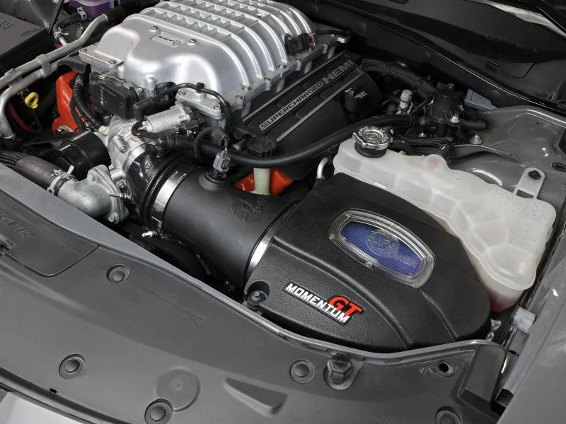 aFe Momentum GT 17-18 Dodge Charger/Challenger SRT Hellcat CAI(w/ Pro 5R Media Filter) - Side View