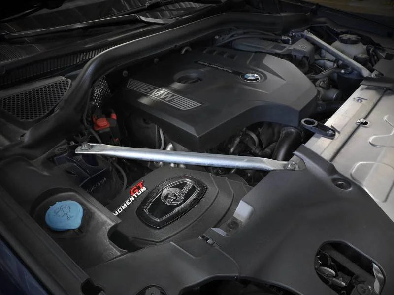 aFe Momentum GT Cold Air Intake System w/Pro Dry S Filter 17-21 BMW 530 L4-2.0L - Side View
