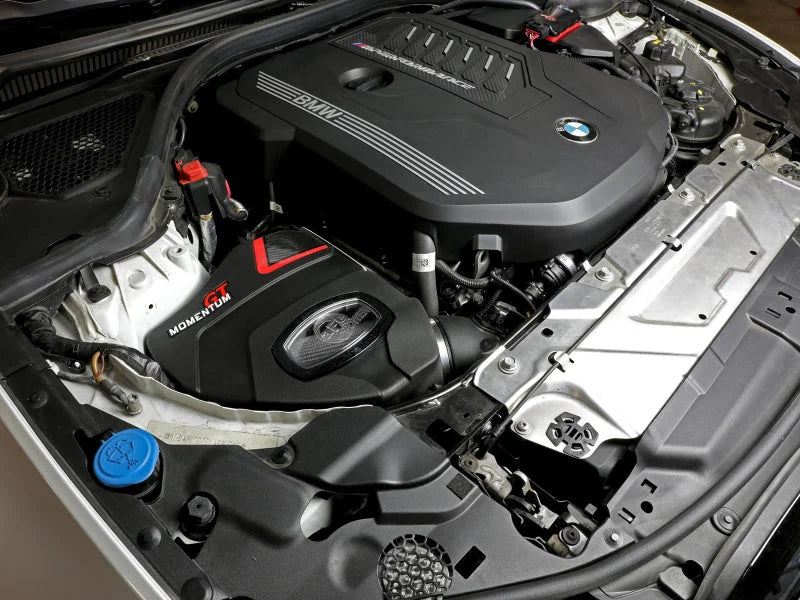 aFe Momentum GT Cold Air Intake System w/Pro Dry S Filter 20-21 BMW M340i (G20) 3.0 L6 (t) N58 - Side View