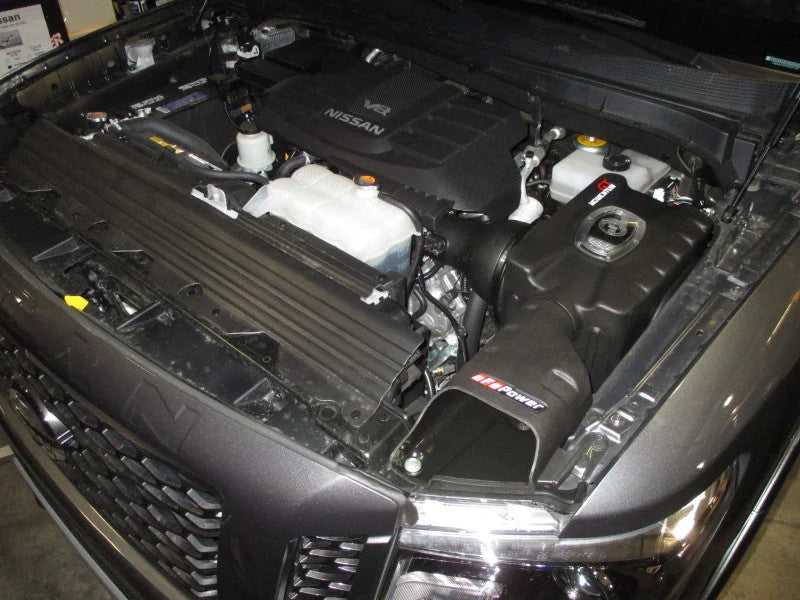 aFe Momentum GT Dynamic Air Scoop 17-19 Nissan Titan XD V8-5.6L - Back View