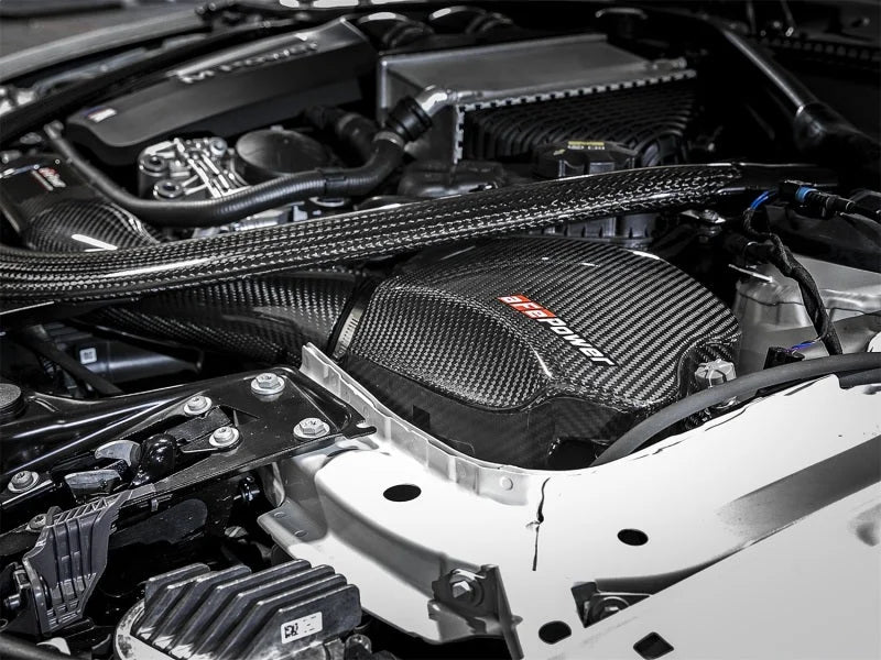 aFe Momentum GT Pro 5R Cold Air Intake System 15-17 BMW M3/M4 S55 (tt) - Back View