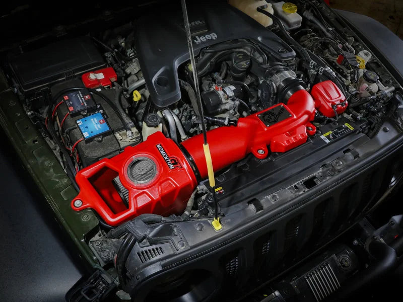 aFe Momentum GT Pro DRY S Cold Air Intake System 2018+ Jeep Wrangler (JL) V6 3.6L (Red Edition) - Side View