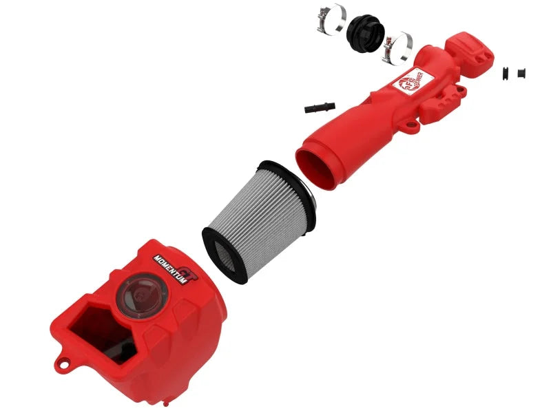 aFe Momentum GT Pro DRY S Cold Air Intake System 2018+ Jeep Wrangler (JL) V6 3.6L (Red Edition) - Additional View 9