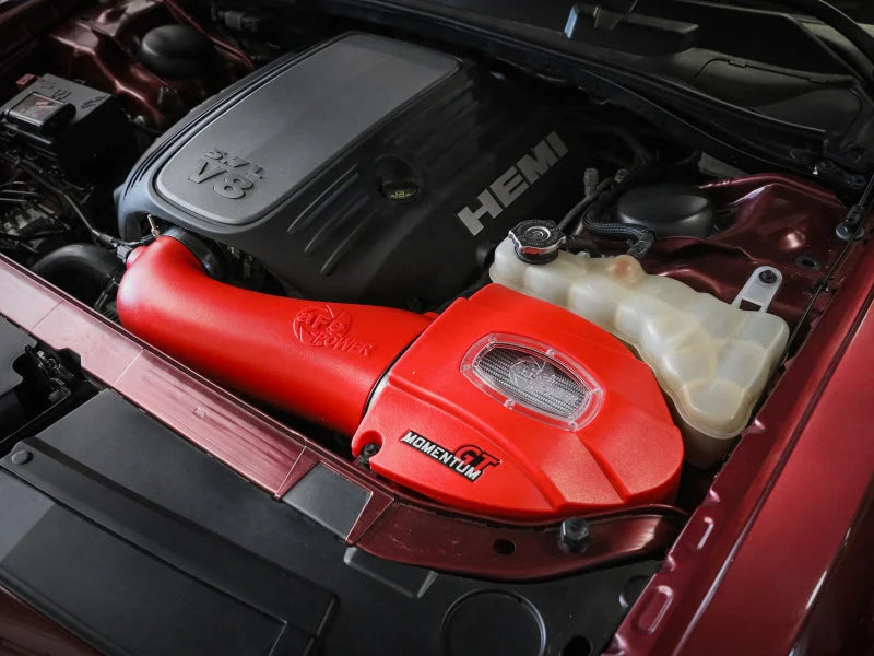 aFe Momentum GT Pro Dry S Stage-2 Intake System 11-15 Dodge Challenger / Charger R/T 5.7L HEMI - Red - Side View