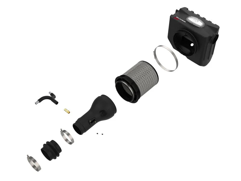 aFe Momentum HD Cold Air Intake System w/ Pro DRY S Filter Nissan Titan XD 17-21 V8-5.6L - Back View