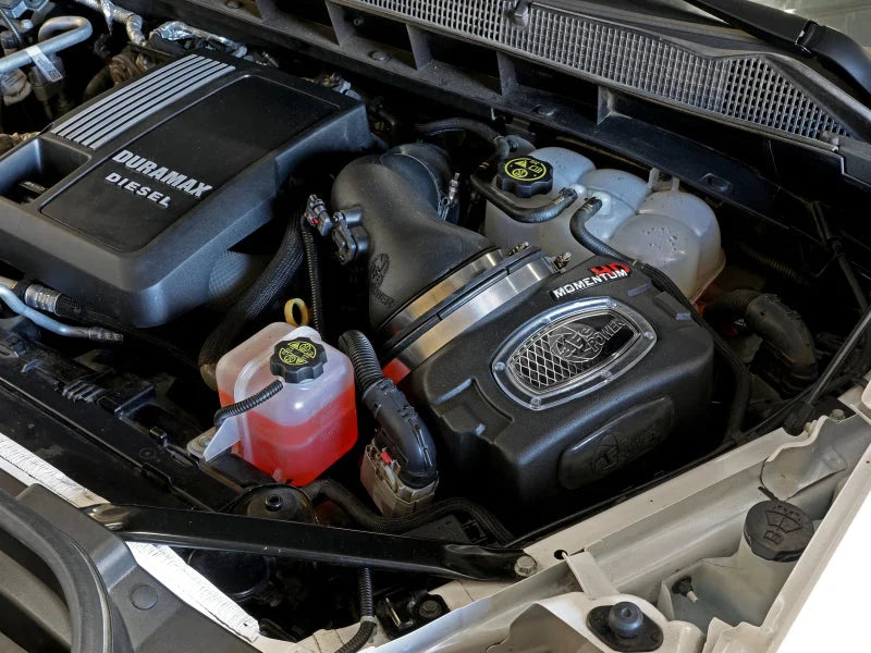 aFe Momentum HD Cold Air Intake System w/Pro Dry S Filter 2020 GM 1500 3.0 V6 Diesel - Side View
