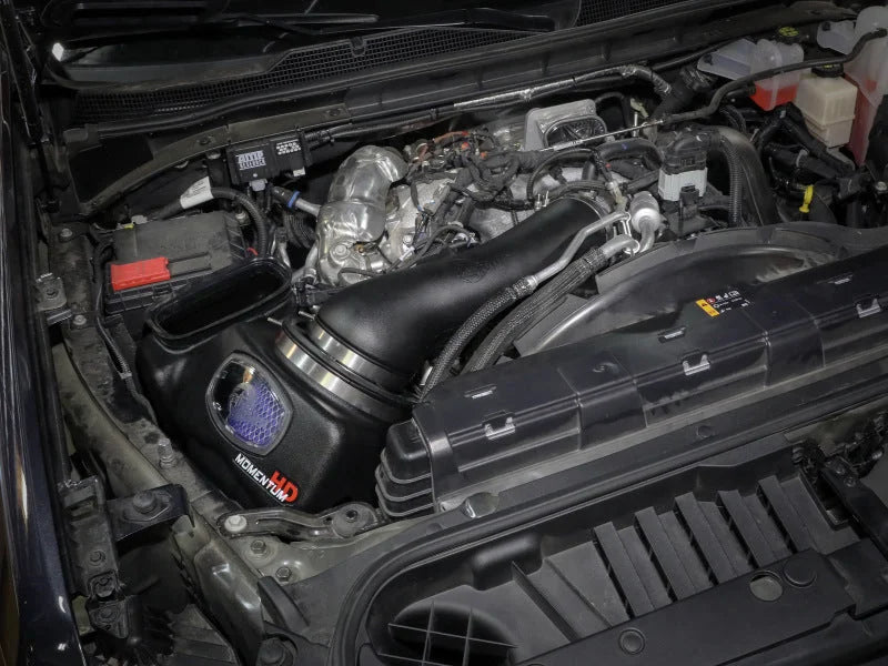 aFe Momentum HD Intake System w/ Pro 10R Filter 2020 GM Diesel Trucks 2500/3500 V8-6.6L (L5P) - Side View