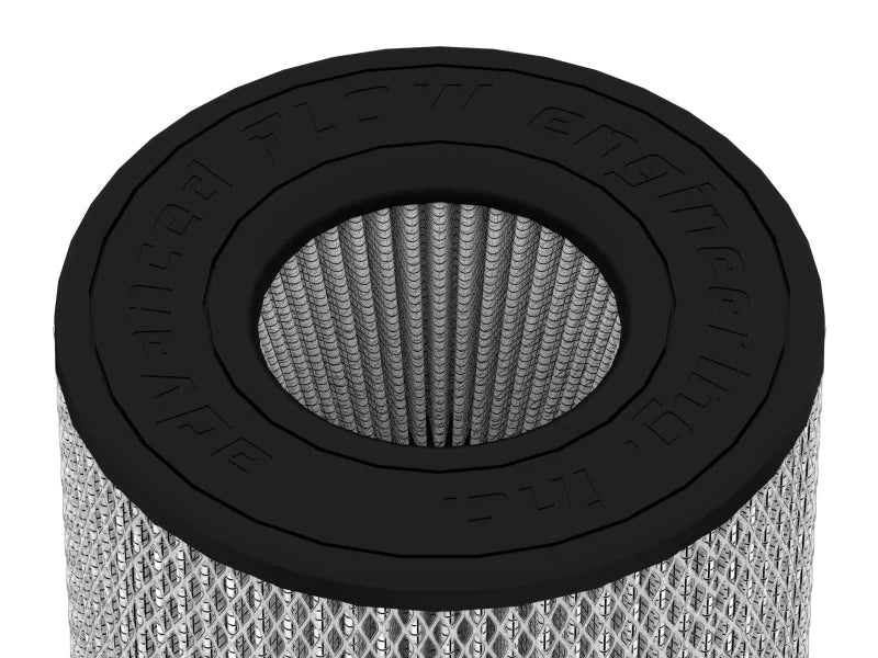 aFe Momentum Pro DRY S Replacement Air Filter 5-1/2in F x 8in B x 8in T (Inv) x 9in H - Back View