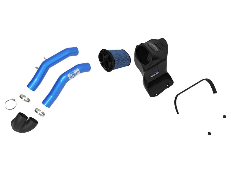 aFe Momentum XP Cold Air Intake System w/ Pro 5R Media Blue 15-19 Ford F-150 V8-5.0L - Back View