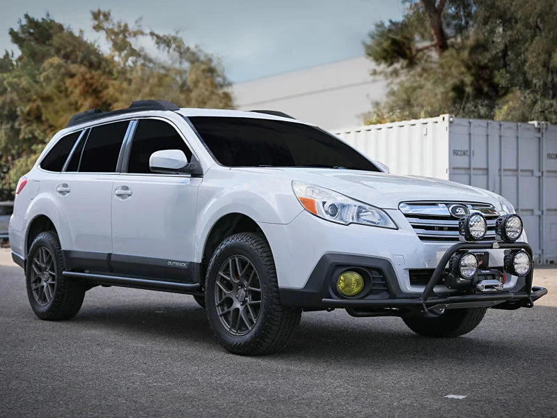 aFe POWER 15-19 Subaru Outback H4 2.5L / H6 3.6L Terra Guard Front Bumper w/ Winch Mount - Installation View