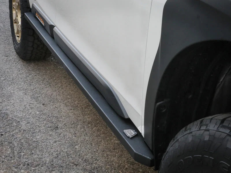 aFe POWER 15-19 Subaru Outback H4 2.5L / H6 3.6L Terra Guard Trail Steps - Black - Back View