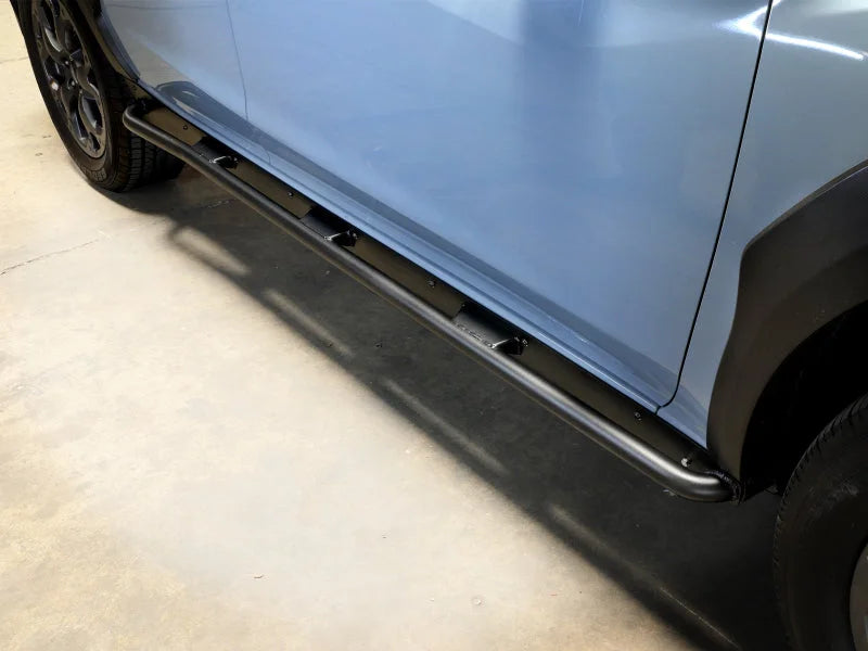 aFe POWER 18-23 Subaru Crosstrek Terra Guard Off-Road Sliders - Black - Installation View