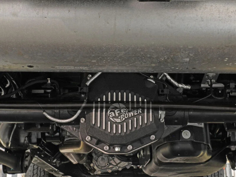 aFe POWER 2021 Ford Bronco w/ Dana M220 Differential Cover Black Street Series w/ Machined Fins - Side View