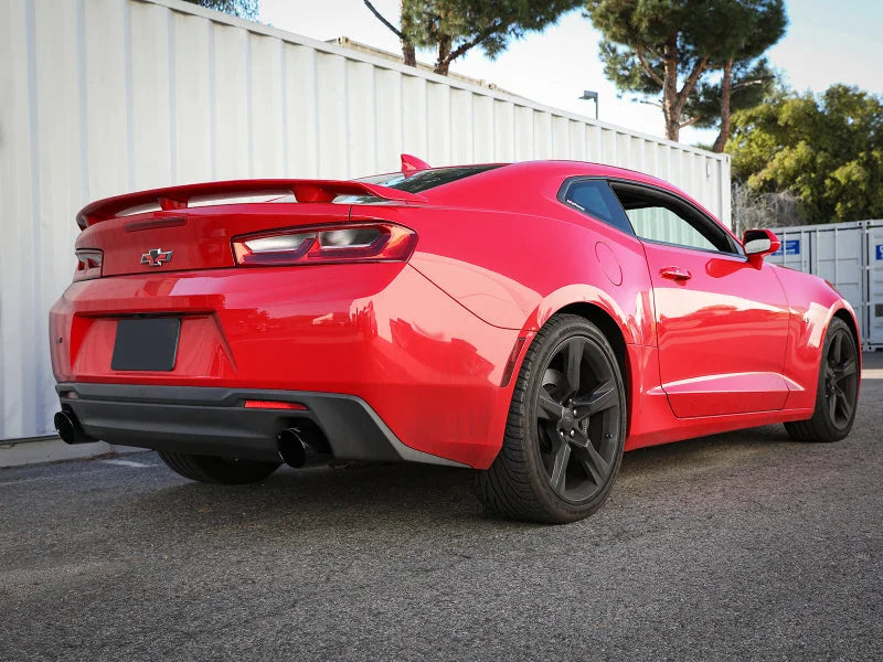 aFe POWER MACH Force-Xp 2.5in Axle-Back Exhaust System 16-20 Chevrolet Camaro SS V8 6.2L - Black - Installation View