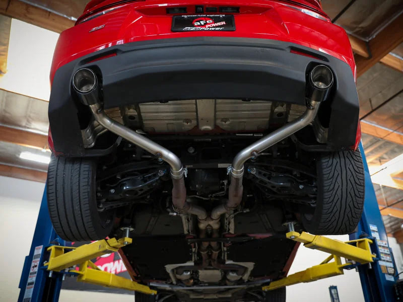 aFe POWER MACH Force-Xp 2.5in Axle-Back Exhaust System 16-20 Chevy Camaro SS V8 6.2L - Carbon Fiber - Back View