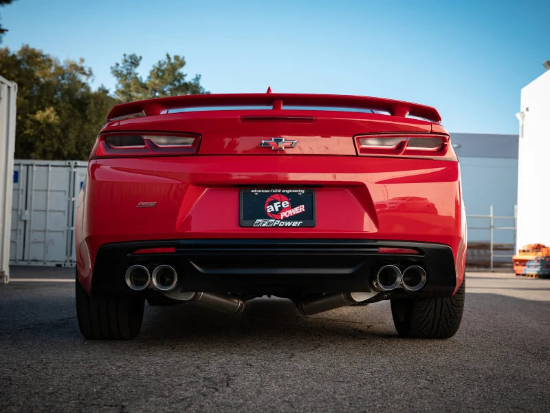 aFe POWER MACH Force-Xp 3in Axle-Back 16-21 Chevrolet Camaro SS V8 6.2L w/Mufflers - Polished - Side View