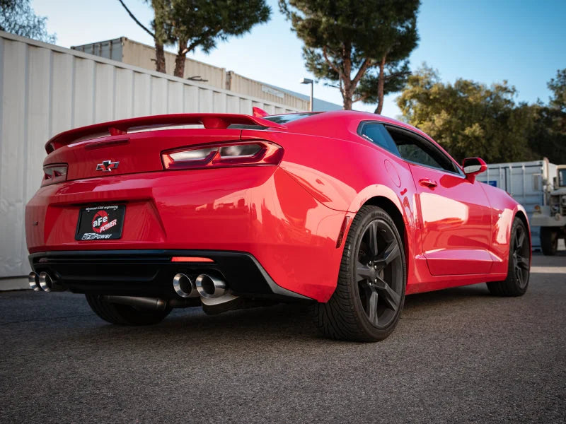 aFe POWER MACH Force-Xp 3in Axle-Back 16-21 Chevrolet Camaro SS V8 6.2L w/Mufflers - Polished - Installation View