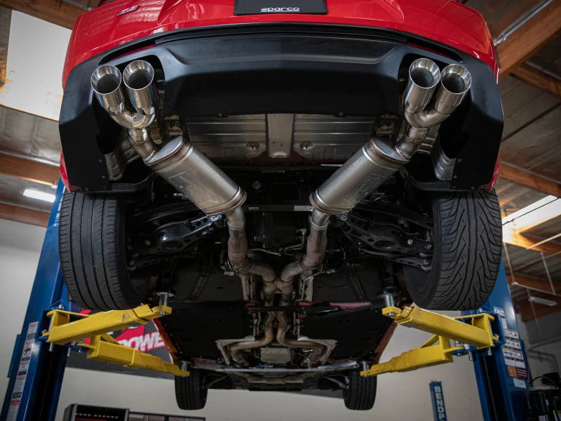 aFe POWER MACH Force-Xp 3in Axle-Back Exhaust 16-20 Chevrolet Camaro SS V8 6.2L w/Mufflers - Black - Back View