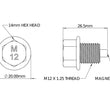 Load image into Gallery viewer, aFe POWER Magnetic Drain Plug M12 x 1.25 - Universal - Detail View