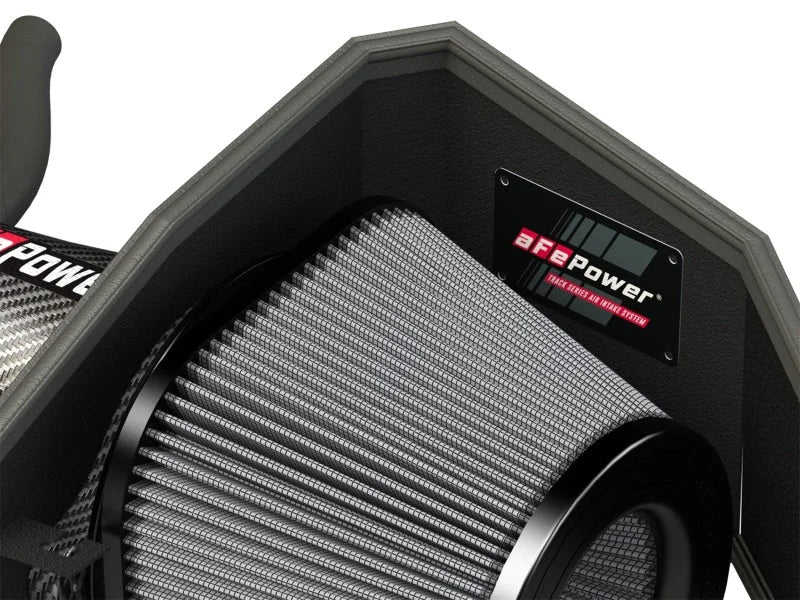 aFe POWER Magnum FORCE Carbon Fiber Stage 2 Pro Dry S CAIS - 11-18 Dodge Challenger/Charger V8-6.4L - Side View